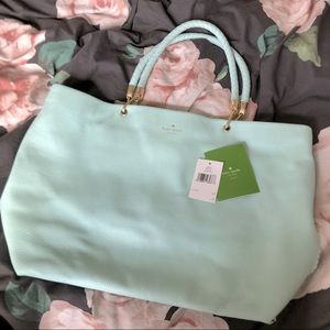 Kate Spade Claudine Elliot Place leather tote in graceblue